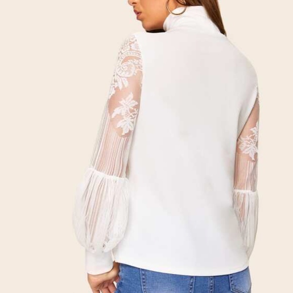 MARA Lace Sleeve Top - Picture 4 of 5